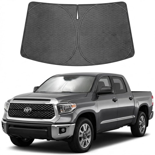 Proadsy Windshield Sun Shade Custom Fit Toyota Tundra 2022-2026 Ice Crystal Black Front Window Sunshade UV and Heat Blocker Foldable Visor Keeps Car Cooler for Summer Parking and Daily Use