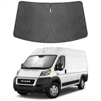 Proadsy Windshield Sun Shade Custom Fit Ram promaster 2014-2026 Ice Crystal Black Front Window Sunshade UV and Heat Blocker Foldable Visor Keeps Car Cooler for Summer Parking and Daily Use