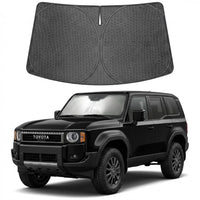 Proadsy Windshield Sun Shade Custom Fit Toyota Land Cruiser 2024-2026 Ice Crystal Black Front Window Sunshade UV and Heat Blocker Foldable Visor Keeps Car Cooler for Summer Parking and Daily Use