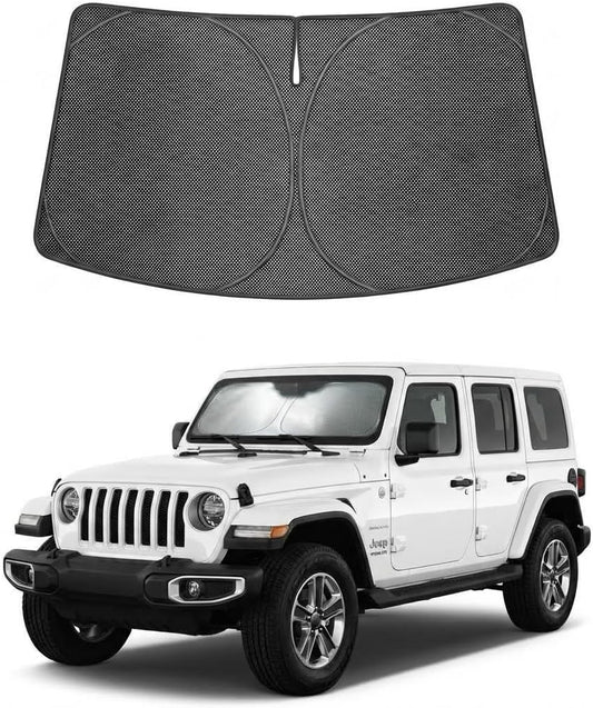 2018-2026 Jeep Wrangler Ice Crystal Windshield Sunshade - Custom Fit Front Windshield Sun Shade