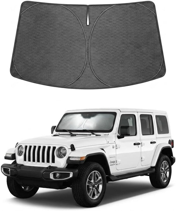 2018-2026 Jeep Wrangler Ice Crystal Windshield Sunshade - Custom Fit Front Windshield Sun Shade
