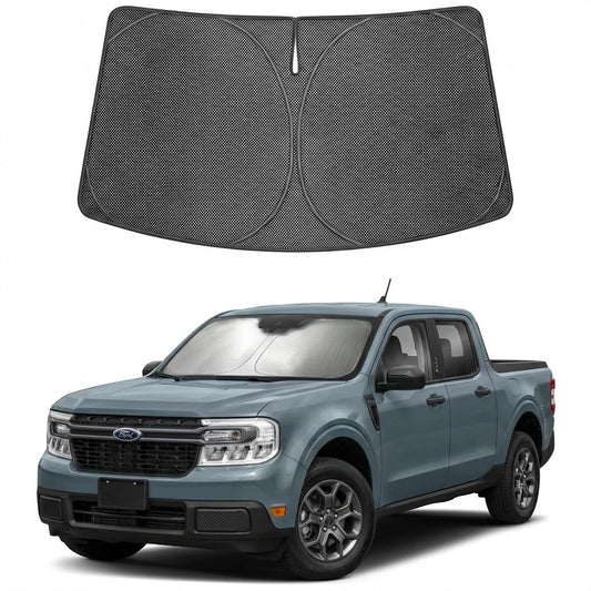 Proadsy Windshield Sun Shade Custom Fit Ford Maverick 2022-2026 Ice Crystal Black Front Window Sunshade UV and Heat Blocker Foldable Visor Keeps Car Cooler for Summer Parking and Daily Use