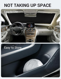 Proadsy 2026 Upgrade Windshield Sun Shade Custom Fit 2008-2014 C Class Foldable Front Sunshade Protector Sun Visor Blocks UV Rays Keep Car Cooler