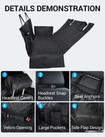 Proadsy 2025 Upgrade Dog Car Seat Cover Custom Fit 2016-2024 2025 Toyota Tacoma Back Seat Extender Waterproof Scratch Proof Durable Black Protector Pet Hammock