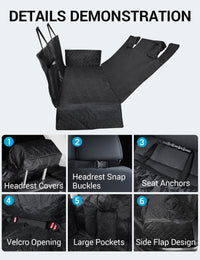 Proadsy 2026 Upgrade Dog Car Seat Cover Custom Fit 2016-2025 2025 Tacoma Back Seat Extender Waterproof Scratch Proof Durable Black Protector Pet Hammock