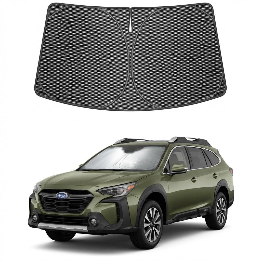 Proadsy Windshield Sun Shade Custom Fit Subaru Outback 2020-2025 Ice Crystal Black Front Window Sunshade UV and Heat Blocker Foldable Visor Keeps Car Cooler for Summer Parking and Daily Use