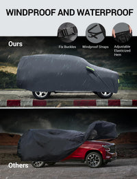 Proadsy 2026 Upgrade Car Cover Custom Fit for Ford Edge 2015-2024, Waterproof All Weather for Automobiles, Full Exterior Cover Rain Snow Sun Protector Indoor Outdoor Car Cover