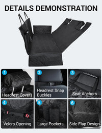 Proadsy 2026 Upgrade Dog Car Seat Cover Custom Fit 2019-2025 Ram 1500 Pickup Back Seat Extender Waterproof Scratch Proof Durable Black Protector Pet Hammock