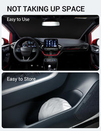 Proadsy 2026 Upgrade Windshield Sun Shade Custom Fit 2017-2019 Ford Fiesta Foldable Front Sunshade Protector Sun Visor Blocks UV Rays Keep Car Cooler
