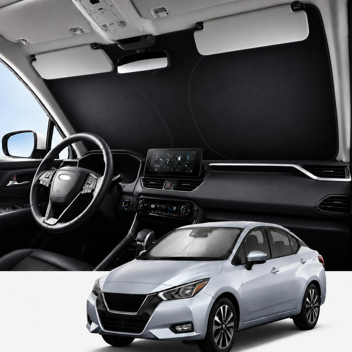 2020-2026 Nissan Versa Ice Crystal Windshield Sunshade