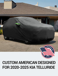 Custom fit 2020-2025 Kia Telluride car cover on car, American designed full exterior protection