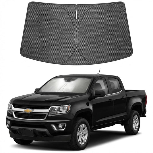 Proadsy Windshield Sun Shade Custom Fit Chevrolet Colorado 2023-2026 Ice Crystal Black Front Window Sunshade UV and Heat Blocker Foldable Visor Keeps Car Cooler for Summer Parking and Daily Use