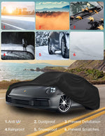 Proadsy Car Cover for Porsche 911 Carrera (991/992/996/997 Series) 1998-2025 2026, Windproof All Weather Waterproof Sun Rain UV Dust Snow Protection Full Outdoor Indoor Exterior Car Covers