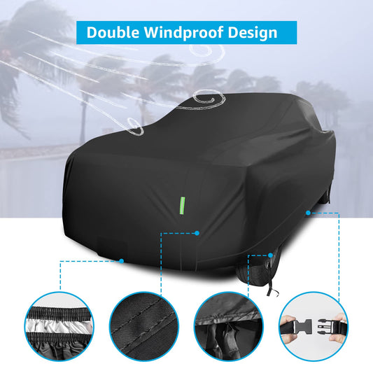 Proadsy 2024 Upgrade Car Cover for Ford F150 4door 2015-2024 Extended Cab 6.5-ft Bed, Windproof All Weather Waterproof Sun Rain UV Dust Snow Protection Full Outdoor Indoor Exterior Car Cover