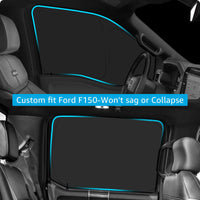 2015-2020 Ford F-150 custom-fit side window shades - gasket edge fit