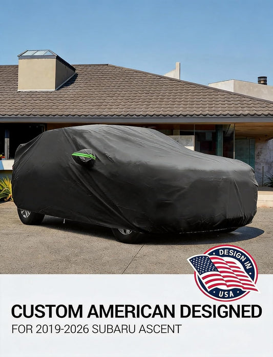 Custom fit 2019-2026 Subaru Ascent car cover on car, American designed full exterior protection