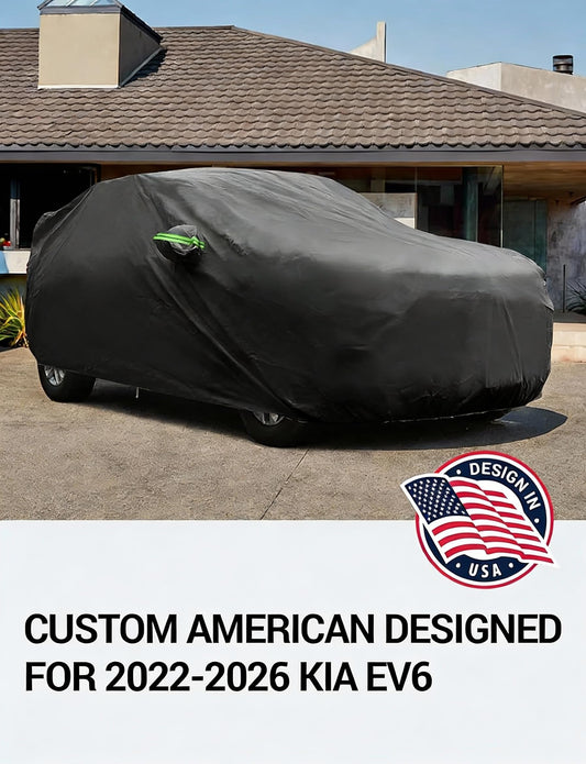 Proadsy Car Cover Custom Fit for Kia EV6 2022-2025 2026, Waterproof All Weather for Automobiles, Full Exterior Cover Rain Snow Sun Protector Indoor Outdoor Car Cover