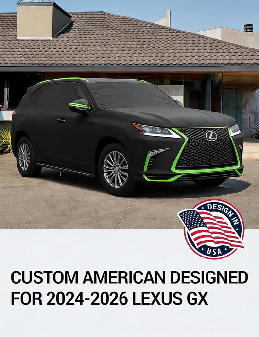 Custom fit 2024-2026 Lexus GX car cover on car, American designed full exterior protection
