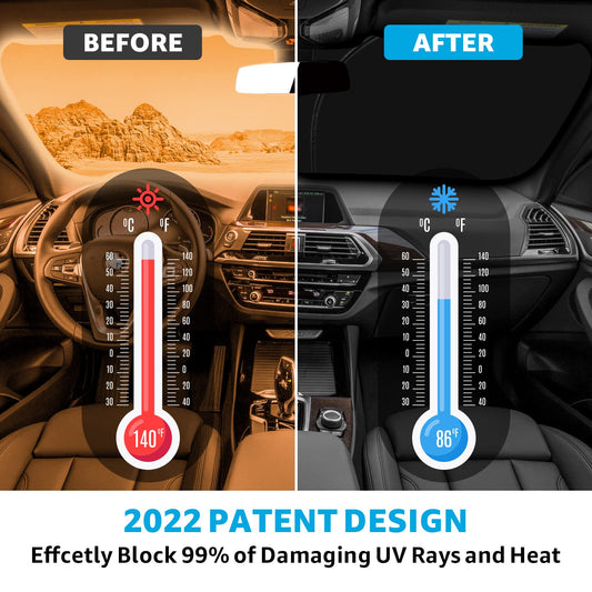 Front Windshield Sun Shade Foldable Sunshade Protector Custom Fit 2023 2022 2021 2020 2019 2018 BMW X3 Base, xDrive28i, xDrive35i, M Sport SUV Accessories 2022 Upgrade (New)