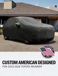 Custom fit 2002-2026 Toyota 4Runner car cover on car, American designed full exterior protection