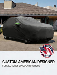 Custom fit 2024-2026 Lincoln Nautilus car cover on car, American designed full exterior protection