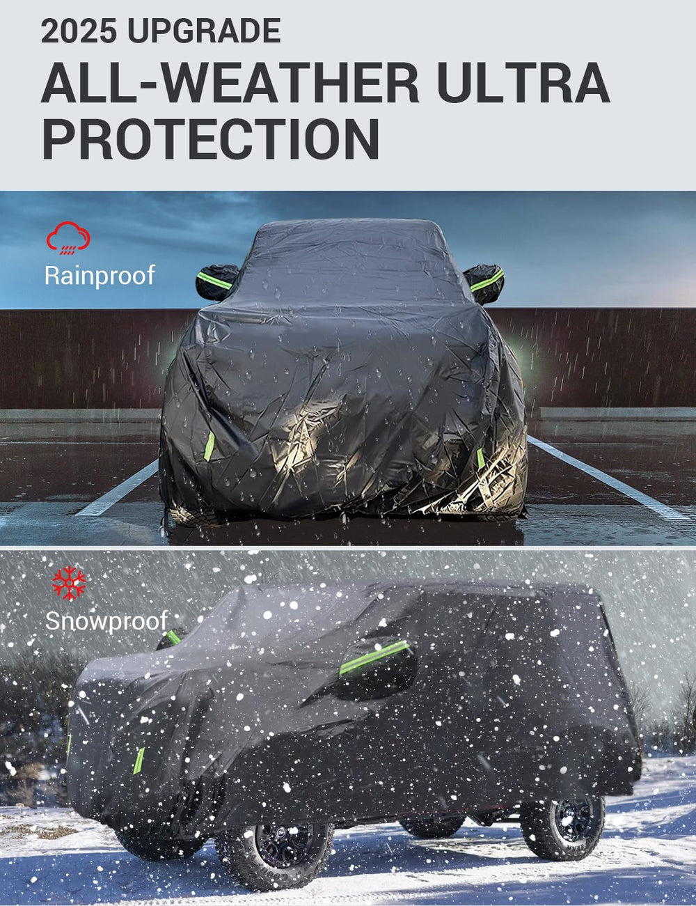 Proadsy Upgrade Car Cover Compatible with Ford Bronco 2 Door 2021-2024 2025 Windproof All Weather Waterproof Sun Rain UV Dust Snow Protection Outdoor Covers