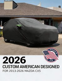 Custom fit 2013-2026 Mazda CX-5 car cover on car, American designed full exterior protection