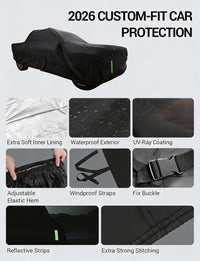 Proadsy Car Cover Custom Fit for 2024 2025 2026 Mazda CX-90, Waterproof All Weather for Automobiles, Full Exterior Cover Rain Snow Sun Protector Indoor Outdoor Car Cover