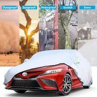 Car Cover for Toyota Camry 2019-2022 6 Layers All Weather Waterproof Sun Rain UV Dust Protection Outdoor Full Exterior Covers with Zipper