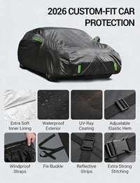 Proadsy Car Cover Custom Fit for 2019-2025 2026 Mazda3, Waterproof All Weather for Automobiles, Full Exterior Cover Rain Snow Sun Protector Indoor Outdoor Car Cover