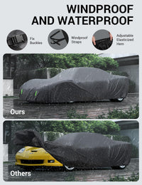 Proadsy 2026 Upgrade Car Cover Compatible with C4 Corvette 1984-1996 Windproof All Weather Waterproof Sun Rain UV Dust Snow Protection Outdoor Covers