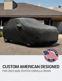 Custom fit 2022-2026 Toyota Corolla Cross car cover on car, American designed full exterior protection