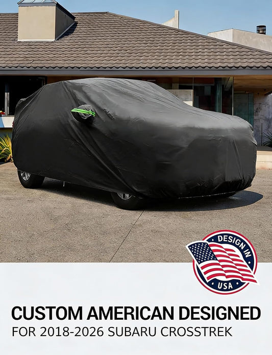 Custom fit 2018-2026 Subaru Crosstrek car cover on car, American designed full exterior protection
