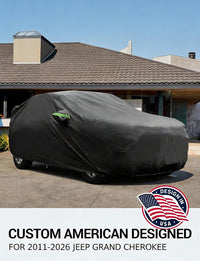 Custom fit 2011-2026 Jeep Grand Cherokee car cover on car, American designed full exterior protection