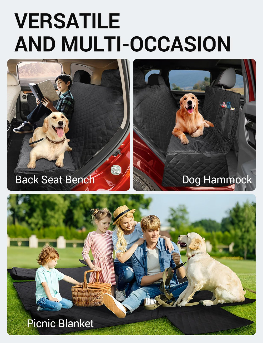 Proadsy 2026 Upgrade Dog Car Seat Cover Custom Fit 2017-2025 CR-V Back Seat Extender Waterproof Scratch Proof Durable Black Protector Pet Hammock