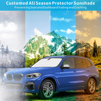 Front Windshield Sun Shade Foldable Sunshade Protector Custom Fit 2023 2022 2021 2020 2019 2018 BMW X3 Base, xDrive28i, xDrive35i, M Sport SUV Accessories 2022 Upgrade (New)