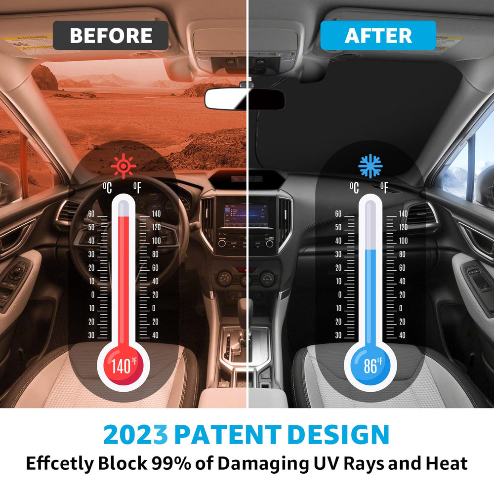 Proadsy Front Windshield Sun Shade Foldable Sunshade Protector Custom Fit 2021 2022 2023 2024 Toyota Sienna Mini Van Accessories 2023 Upgrade