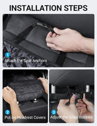 Proadsy 2026 Upgrade Dog Car Seat Cover Custom Fit 2019-2024 2025 Rav4 SUV Back Seat Extender Waterproof Scratch Proof Durable Black Protector Pet Hammock
