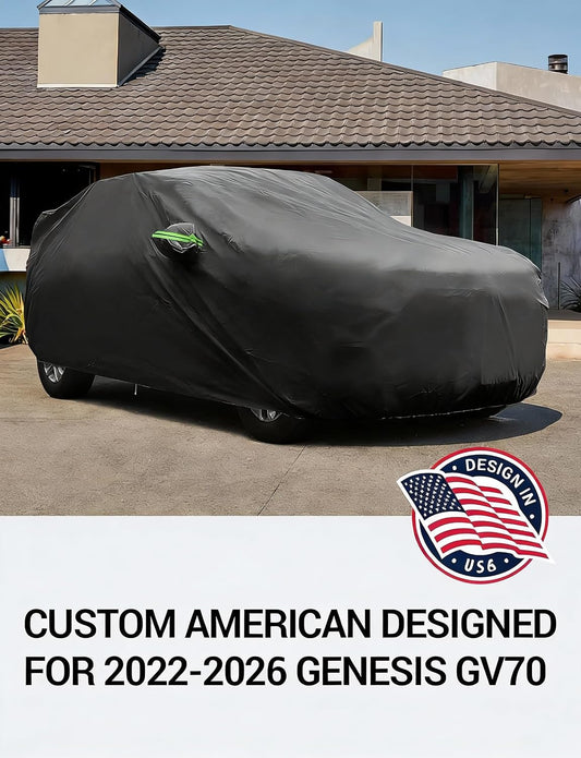 Custom fit 2022-2026 Genesis GV70 car cover on car, American designed full exterior protection