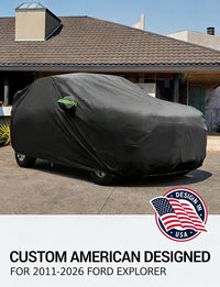 Custom fit 2011-2026 Ford Explorer car cover on car, American designed full exterior protection