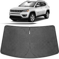 Proadsy Windshield Sun Shade Custom Fit Jeep Compass 2017-2026 Ice Crystal Black Front Window Sunshade UV and Heat Blocker Foldable Visor Keeps Car Cooler for Summer Parking and Daily Use