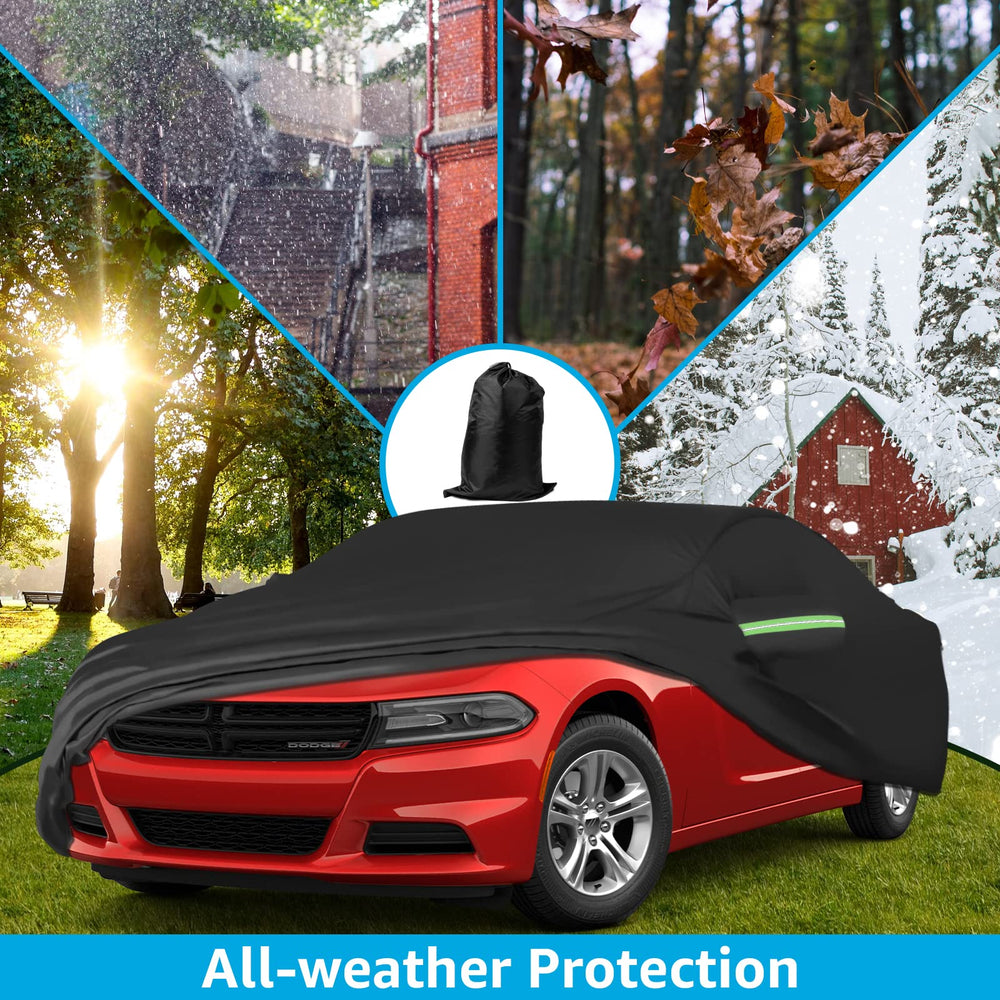 Waterproof Car Cover Custom fit for Dodge Charger 2006-2022 2023 6 Layers All Weather Waterproof Sun Rain UV Dust Protection Outdoor Indoor Full Car Cover