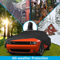 Proadsy 2024 Upgrade Car Cover Compatible with Dodge Challenger 2008-2024 Windproof All Weather Waterproof Sun Rain UV Dust Snow Protection Outdoor Covers