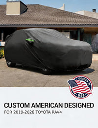 Custom fit 2019-2026 Toyota RAV4 car cover on car, American designed full exterior protection