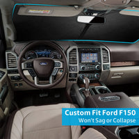 2015-2020 Ford F-150 custom-fit sunshade - reflective side facing sun