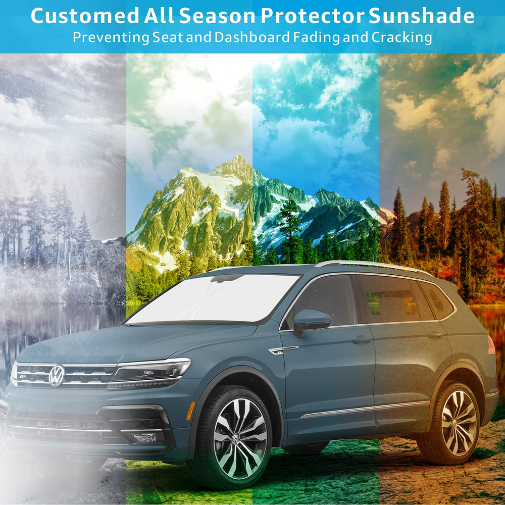 Proadsy Front Windshield Sun Shade Foldable Sunshade Protector Custom Fit 2023 2022 2021 2020 2019 2018 Tiguan Crossover, SUV, Base, Premium, Limited, Touring Accessories 2023 Upgrade