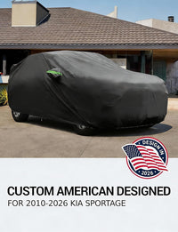 Custom fit 2010-2026 Kia Sportage car cover on car, American designed full exterior protection