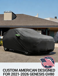 Proadsy Car Cover Custom Fit for 2021-2025 2026 Genesis GV80, Waterproof All Weather for Automobiles, Full Exterior Cover Rain Snow Sun Protector Indoor Outdoor Car Cover
