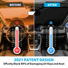 Load image into Gallery viewer, Front Windshield Sunshade Foldable Sun Shade Protector Custom Fit 2021 2020 2019 Toyota RAV4 SUV Crossover, LE XLE Premium Limited XSE Hybrid Adventure Accessories 2021 Upgrade
