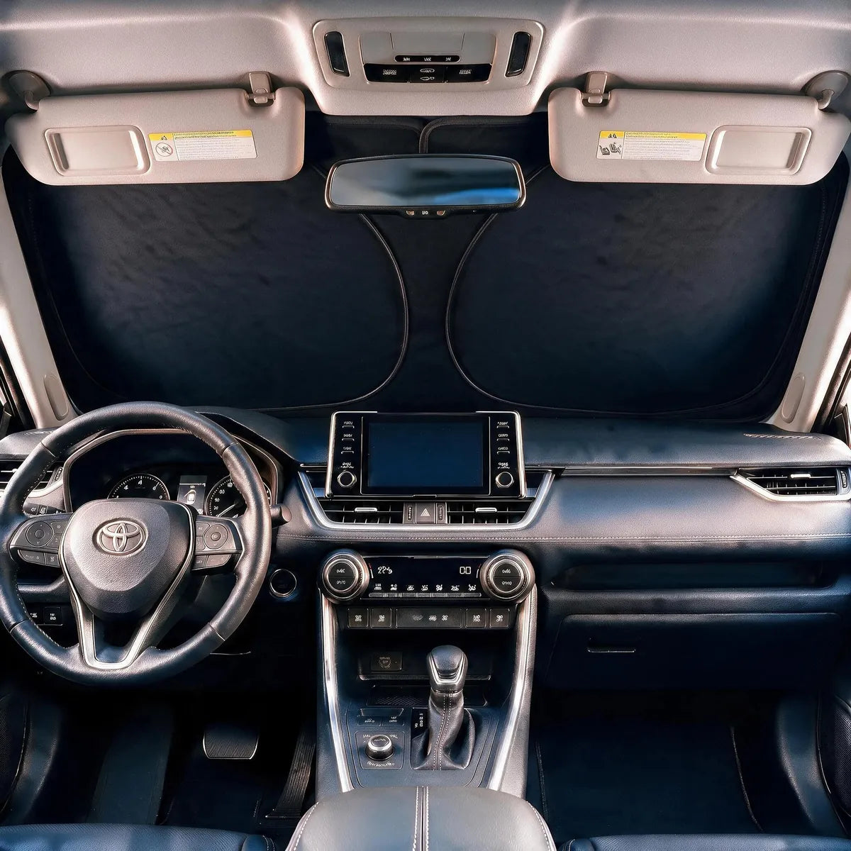 Proadsy custom-fit sunshade installed — reference vehicle shown